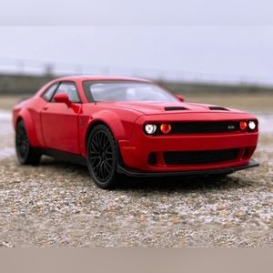 Diecast 1:32 Dodge Challenger RED hellcat red eye car doors, trunk and …